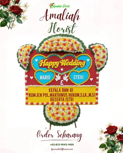 Karangan Papan Bunga Pernikahan di Banjardowo